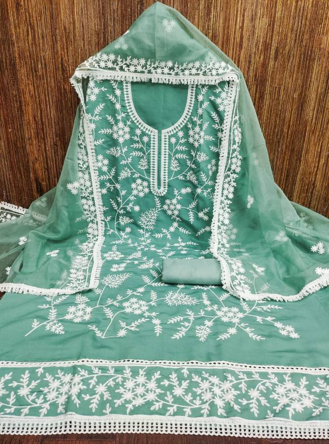 DS Designer Pv Silk Cotton Work Non Catalog Dress Material
